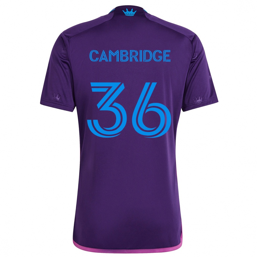 Enfant Football Maillot Brandon Cambridge #36 Bleu Violet Tenues Extérieur 2024/25 Canada