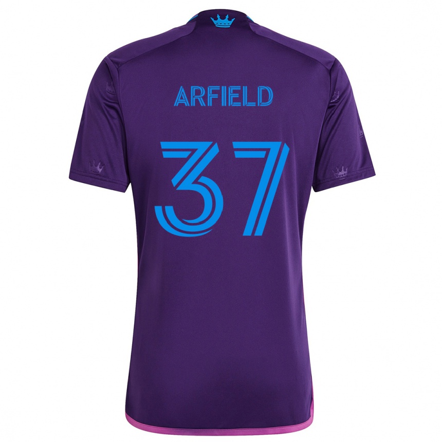 Enfant Football Maillot Scott Arfield #37 Bleu Violet Tenues Extérieur 2024/25 Canada