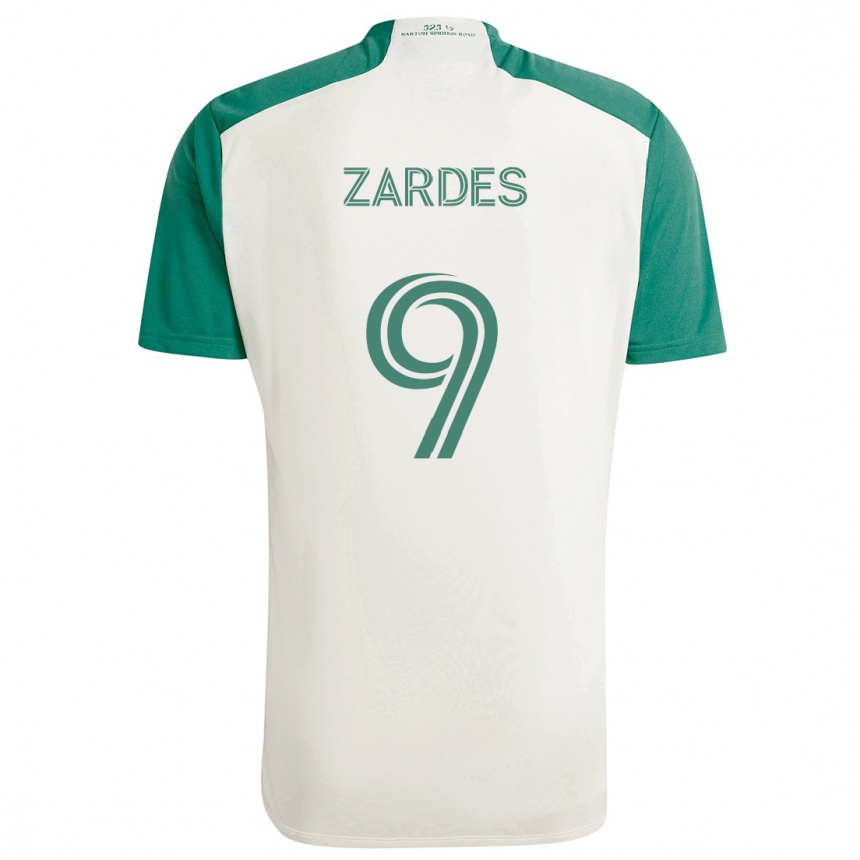 Enfant Football Maillot Gyasi Zardes #9 Couleurs Beiges Vert Tenues Extérieur 2024/25 Canada