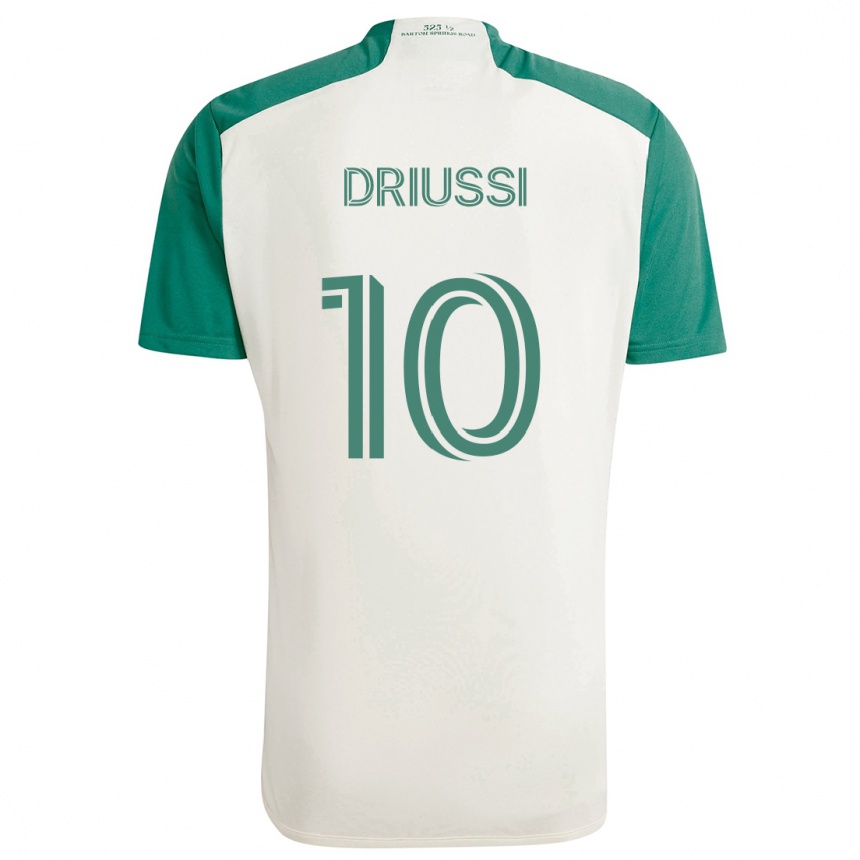 Kids Football Sebastián Driussi #10 Tan Green Away Jersey 2024/25 T-Shirt Canada