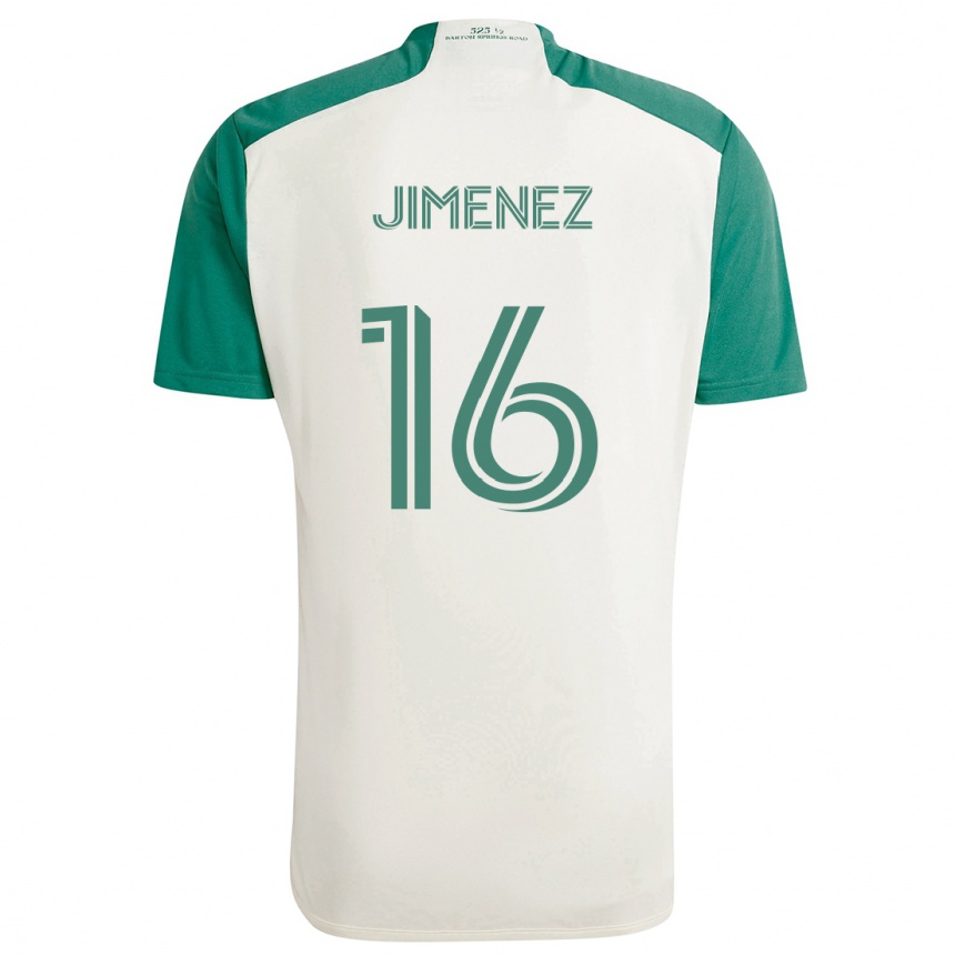 Enfant Football Maillot Héctor Jiménez #16 Couleurs Beiges Vert Tenues Extérieur 2024/25 Canada