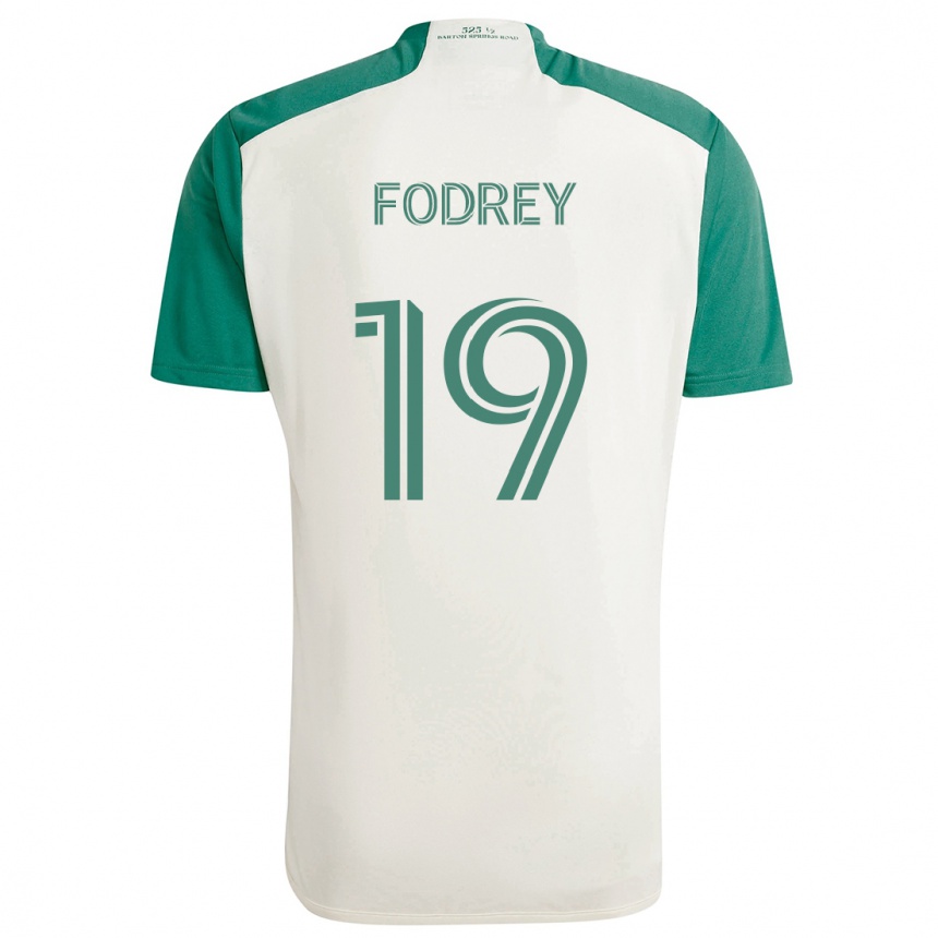 Enfant Football Maillot Cj Fodrey #19 Couleurs Beiges Vert Tenues Extérieur 2024/25 Canada