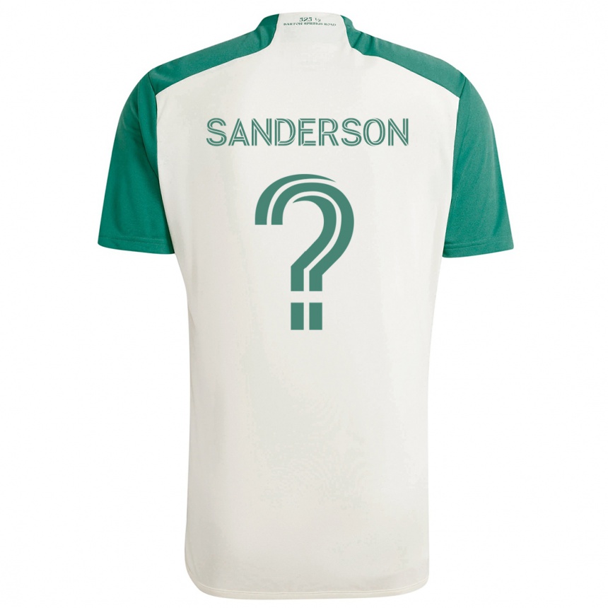 Enfant Football Maillot Spencer Sanderson #0 Couleurs Beiges Vert Tenues Extérieur 2024/25 Canada