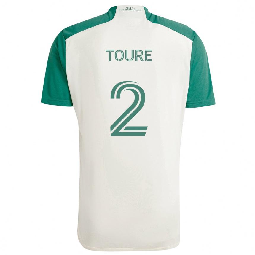 Enfant Football Maillot Cheick Touré #2 Couleurs Beiges Vert Tenues Extérieur 2024/25 Canada