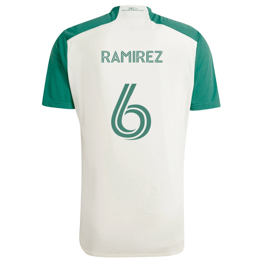 Enfant Football Maillot Alonso Ramírez #6 Couleurs Beiges Vert Tenues Extérieur 2024/25 Canada