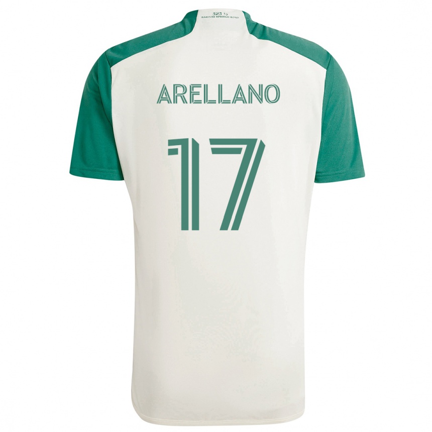 Enfant Football Maillot Bryan Arellano #17 Couleurs Beiges Vert Tenues Extérieur 2024/25 Canada