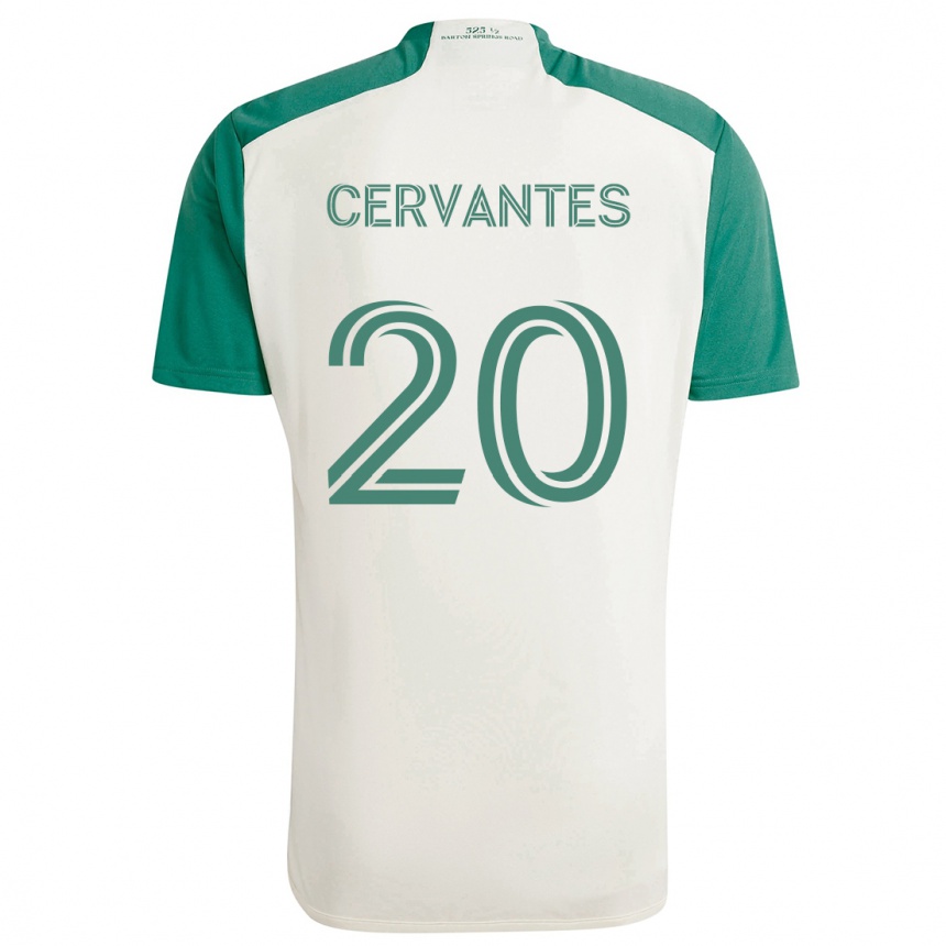 Enfant Football Maillot Aaron Cervantes #20 Couleurs Beiges Vert Tenues Extérieur 2024/25 Canada