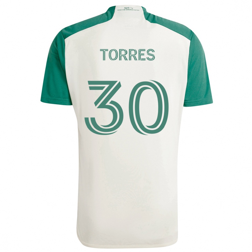 Kids Football Ervin Torres #30 Tan Green Away Jersey 2024/25 T-Shirt Canada