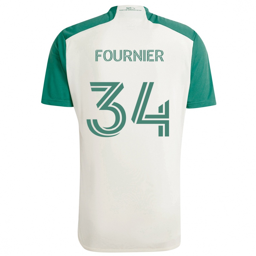 Kids Football Drake Fournier #34 Tan Green Away Jersey 2024/25 T-Shirt Canada