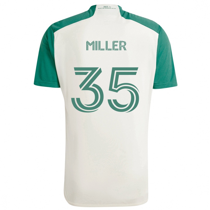 Enfant Football Maillot Mason Miller #35 Couleurs Beiges Vert Tenues Extérieur 2024/25 Canada