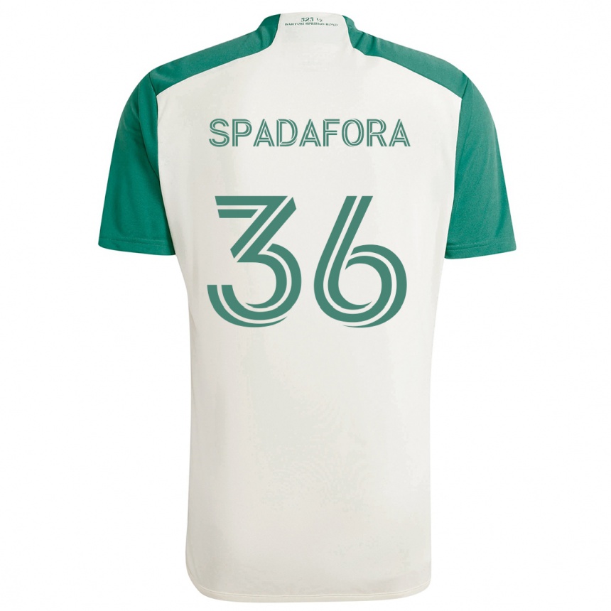 Enfant Football Maillot Luke Spadafora #36 Couleurs Beiges Vert Tenues Extérieur 2024/25 Canada