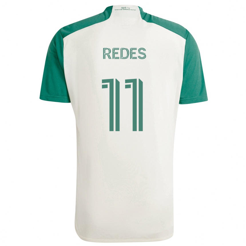 Enfant Football Maillot Rodney Redes #11 Couleurs Beiges Vert Tenues Extérieur 2024/25 Canada