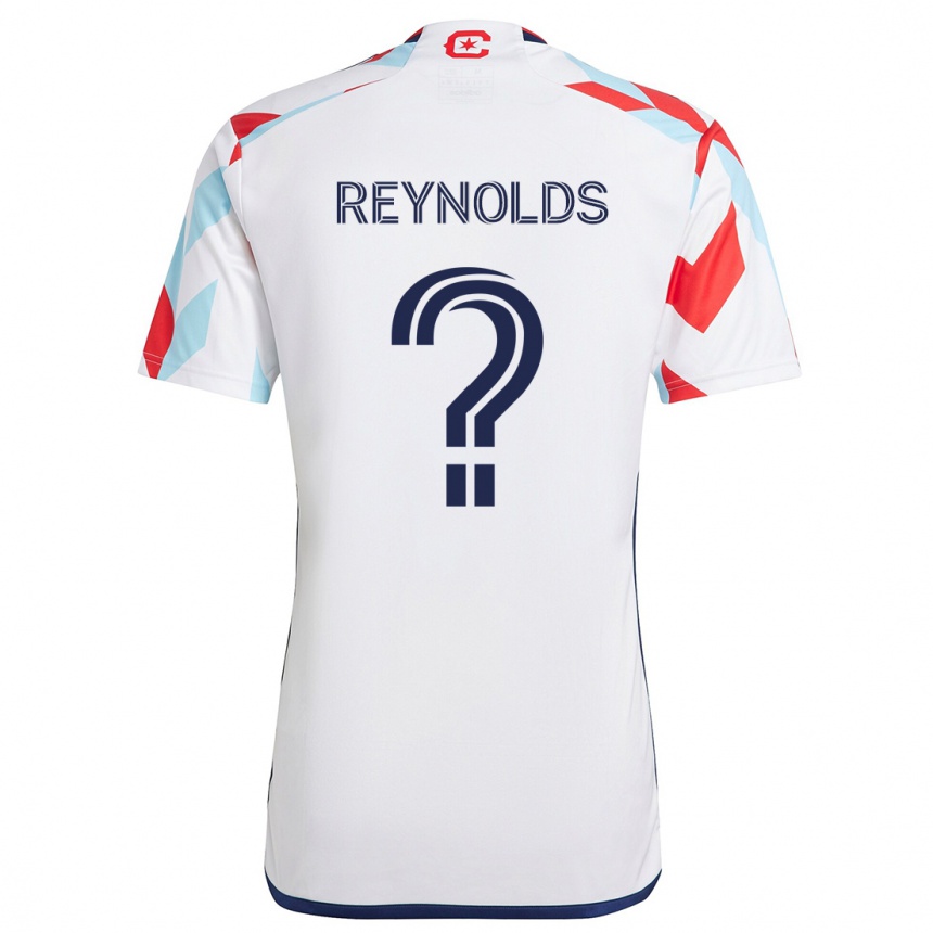 Kids Football Justin Reynolds #0 White Red Blue Away Jersey 2024/25 T-Shirt Canada