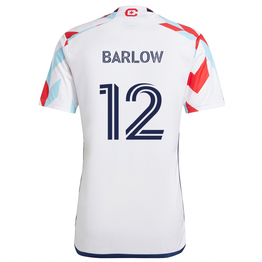 Kids Football Tom Barlow #12 White Red Blue Away Jersey 2024/25 T-Shirt Canada