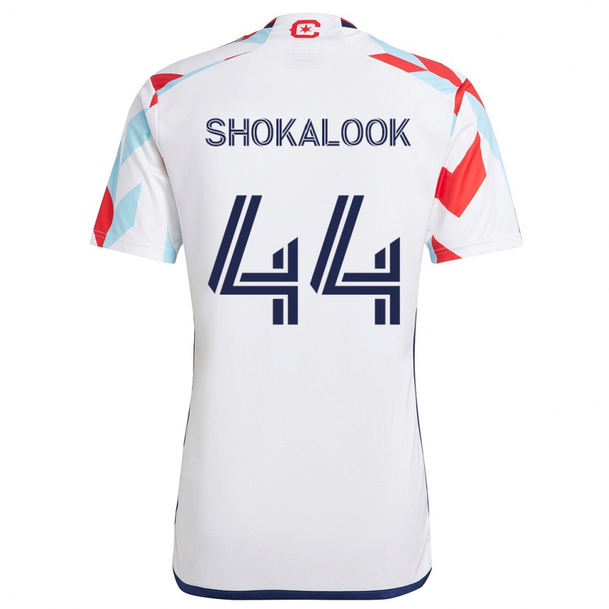 Kids Football Jason Shokalook #44 White Red Blue Away Jersey 2024/25 T-Shirt Canada