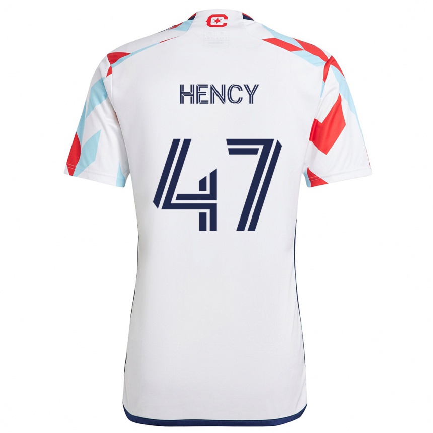 Kids Football Billy Hency #47 White Red Blue Away Jersey 2024/25 T-Shirt Canada