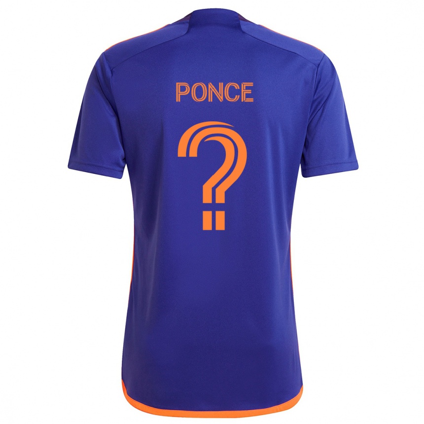 Enfant Football Maillot Ezequiel Ponce #0 Violet Orange Tenues Extérieur 2024/25 Canada