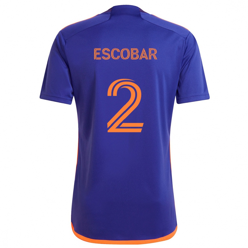 Kids Football Franco Escobar #2 Purple Orange Away Jersey 2024/25 T-Shirt Canada