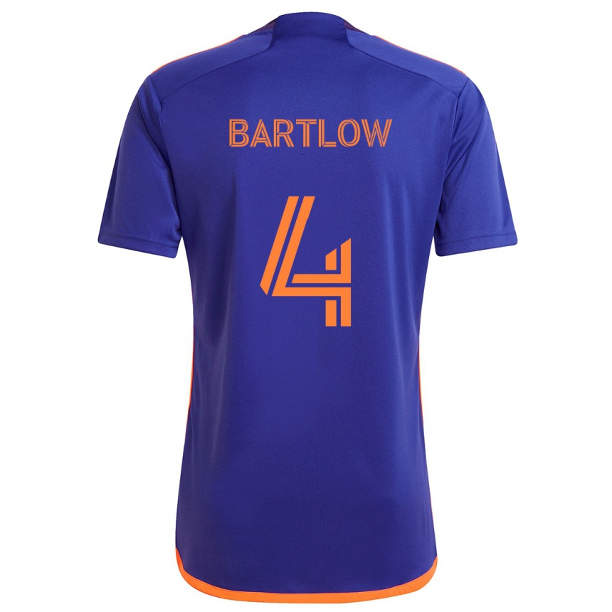 Enfant Football Maillot Ethan Bartlow #4 Violet Orange Tenues Extérieur 2024/25 Canada