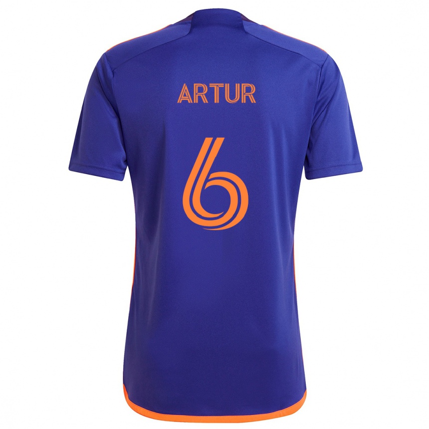 Enfant Football Maillot Artur #6 Violet Orange Tenues Extérieur 2024/25 Canada