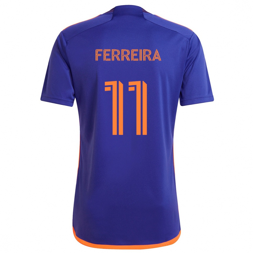 Enfant Football Maillot Sebastián Ferreira #11 Violet Orange Tenues Extérieur 2024/25 Canada