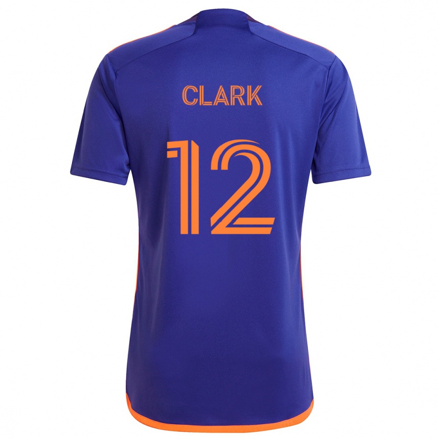 Enfant Football Maillot Steve Clark #12 Violet Orange Tenues Extérieur 2024/25 Canada