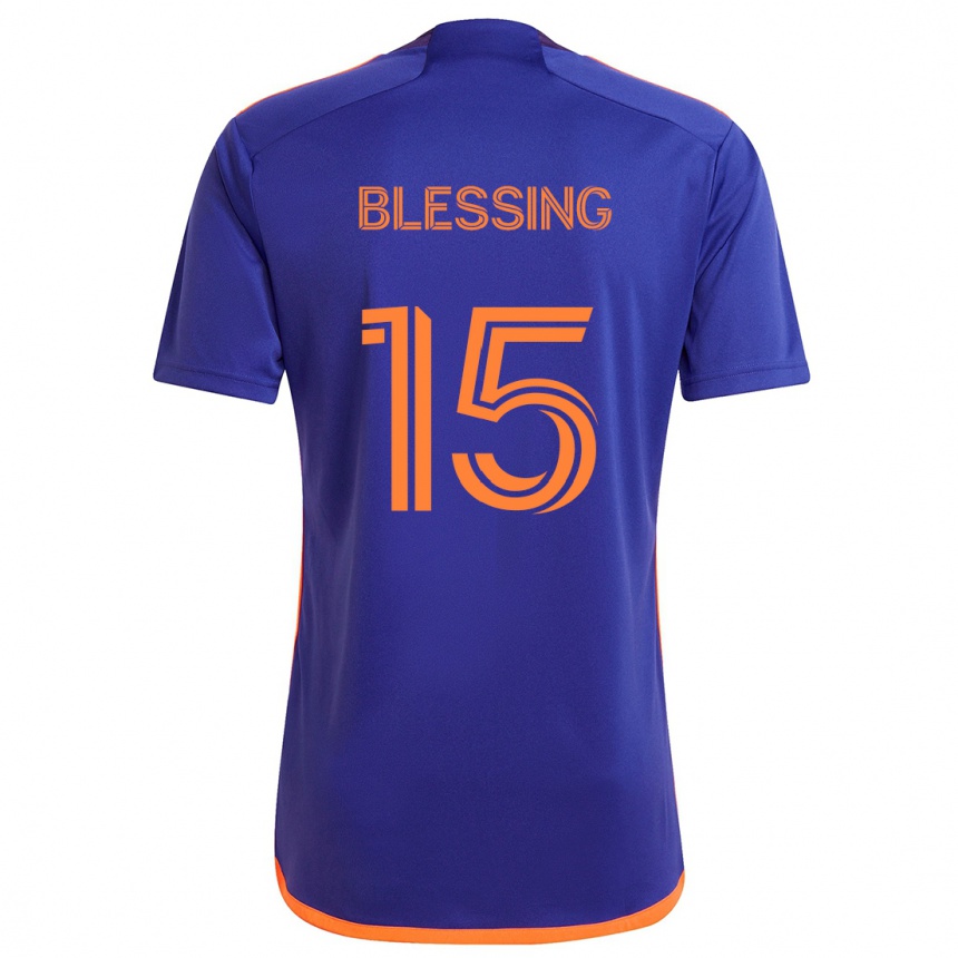 Enfant Football Maillot Latif Blessing #15 Violet Orange Tenues Extérieur 2024/25 Canada