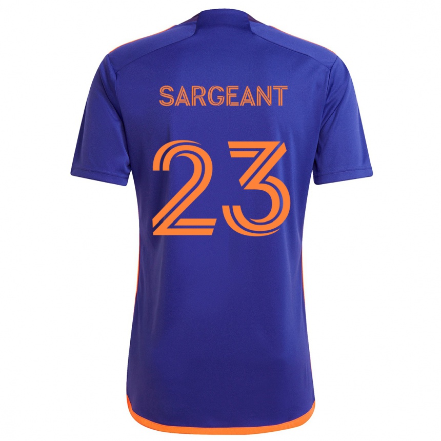 Kids Football Kieran Sargeant #23 Purple Orange Away Jersey 2024/25 T-Shirt Canada