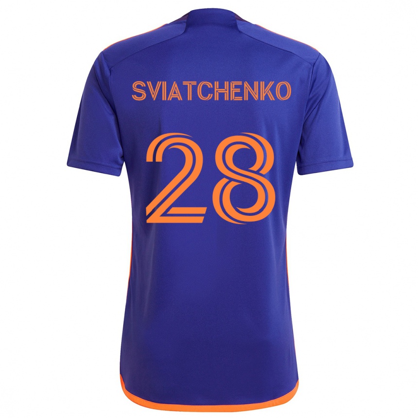 Enfant Football Maillot Erik Sviatchenko #28 Violet Orange Tenues Extérieur 2024/25 Canada