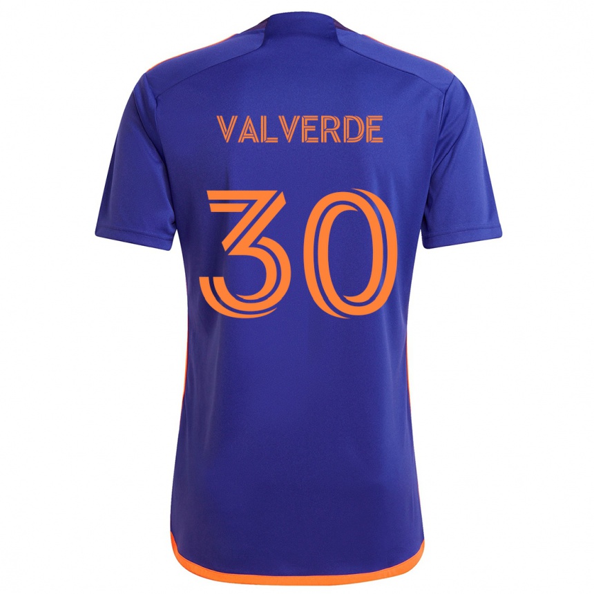 Enfant Football Maillot Jefferson Valverde #30 Violet Orange Tenues Extérieur 2024/25 Canada