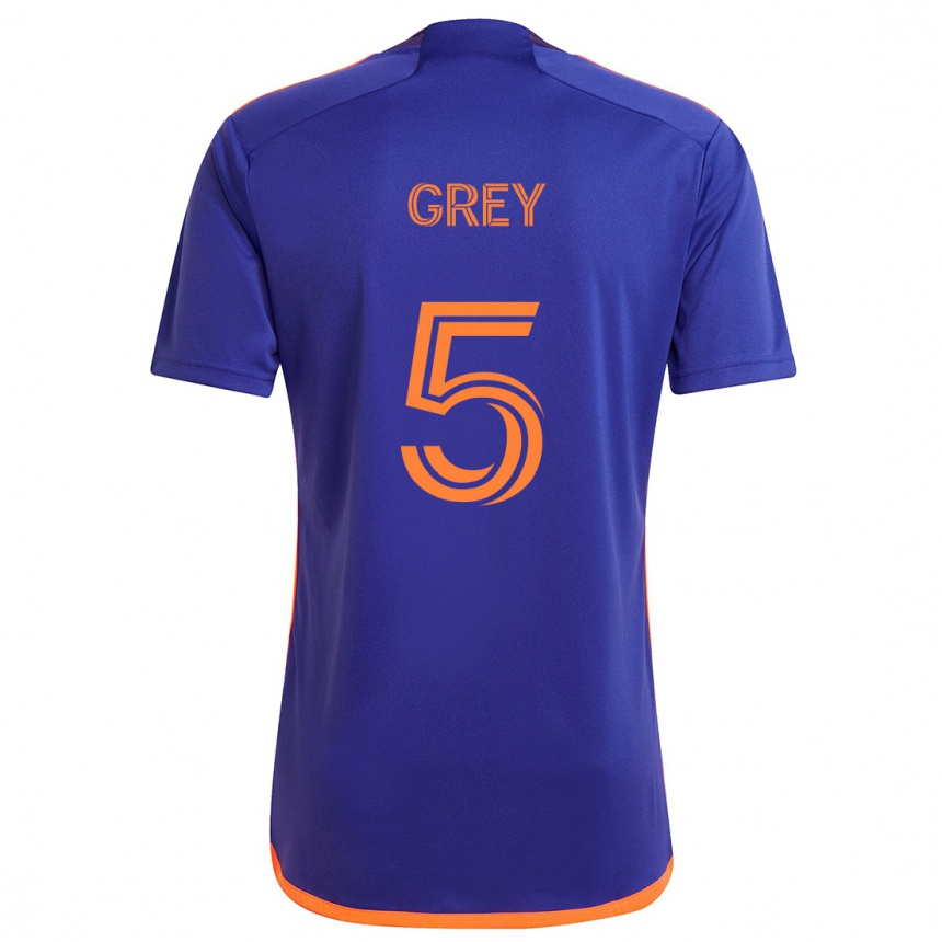 Enfant Football Maillot Omar Grey #5 Violet Orange Tenues Extérieur 2024/25 Canada