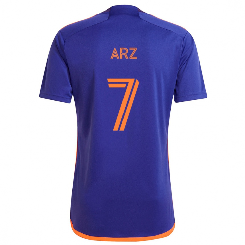 Kids Football Exon Arzú #7 Purple Orange Away Jersey 2024/25 T-Shirt Canada