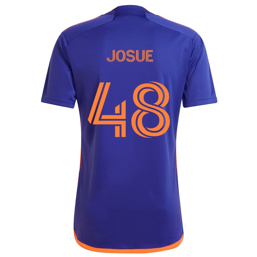 Kids Football Josué #48 Purple Orange Away Jersey 2024/25 T-Shirt Canada