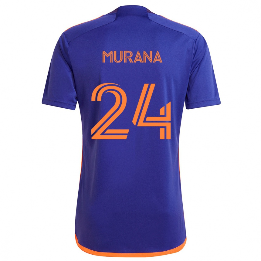 Kids Football Mujeeb Murana #24 Purple Orange Away Jersey 2024/25 T-Shirt Canada