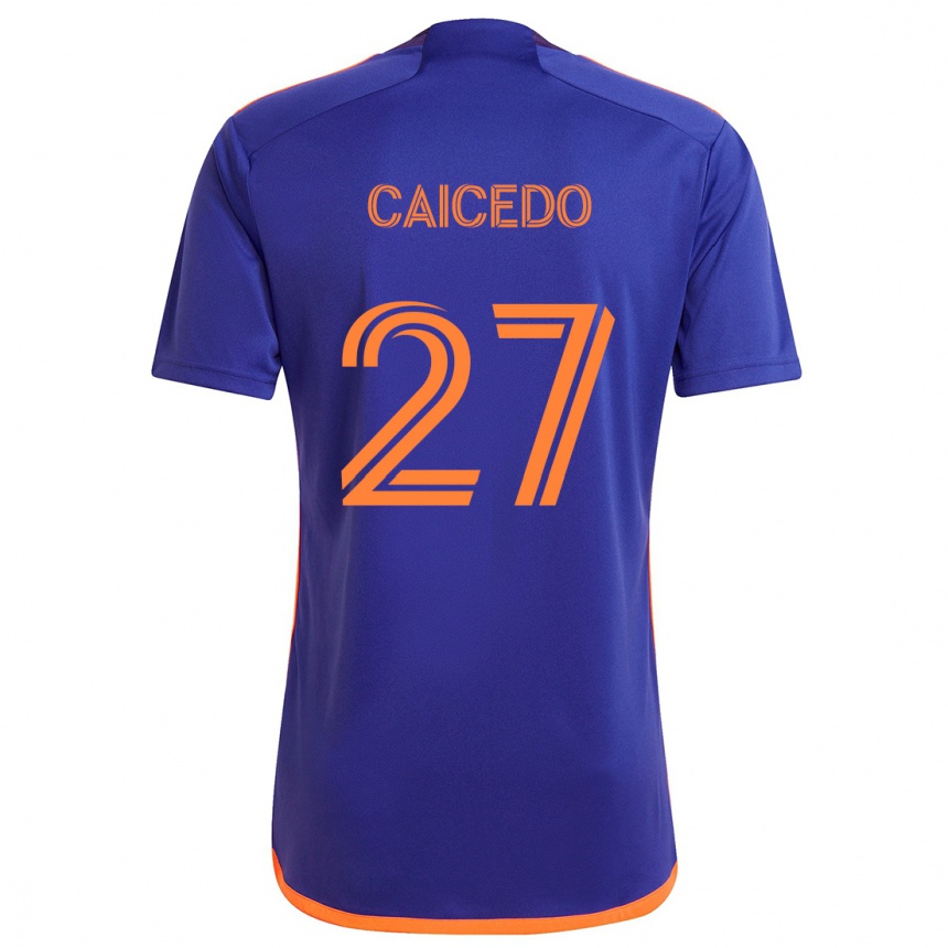 Enfant Football Maillot Luis Caicedo #27 Violet Orange Tenues Extérieur 2024/25 Canada