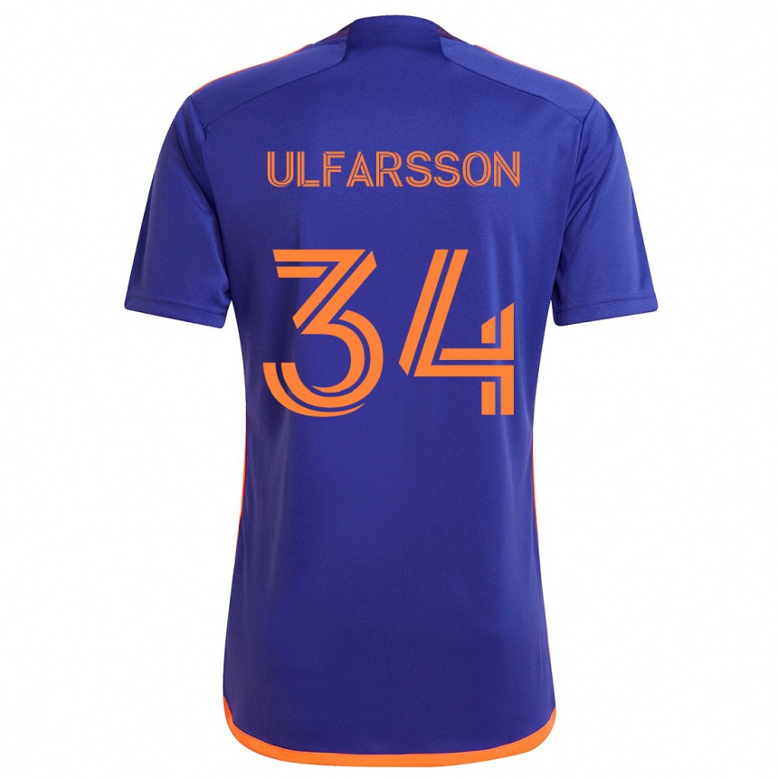 Kids Football Thor Úlfarsson #34 Purple Orange Away Jersey 2024/25 T-Shirt Canada