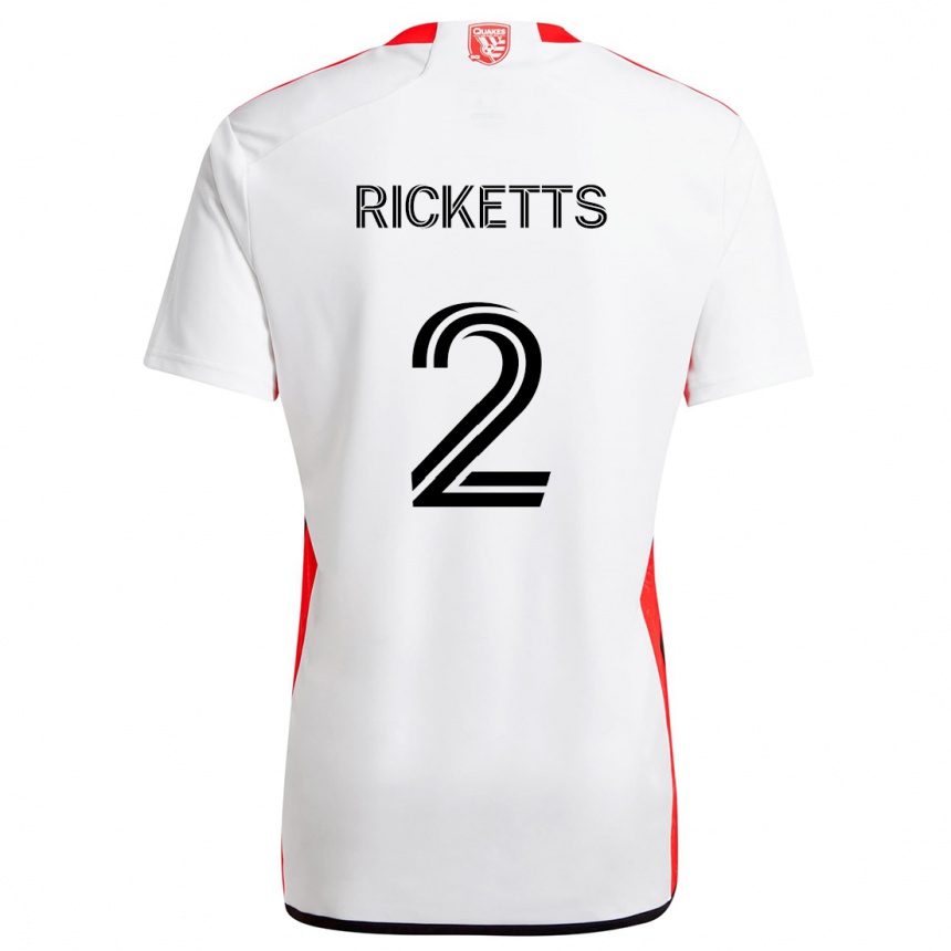 Kids Football Jamar Ricketts #2 White Red Away Jersey 2024/25 T-Shirt Canada