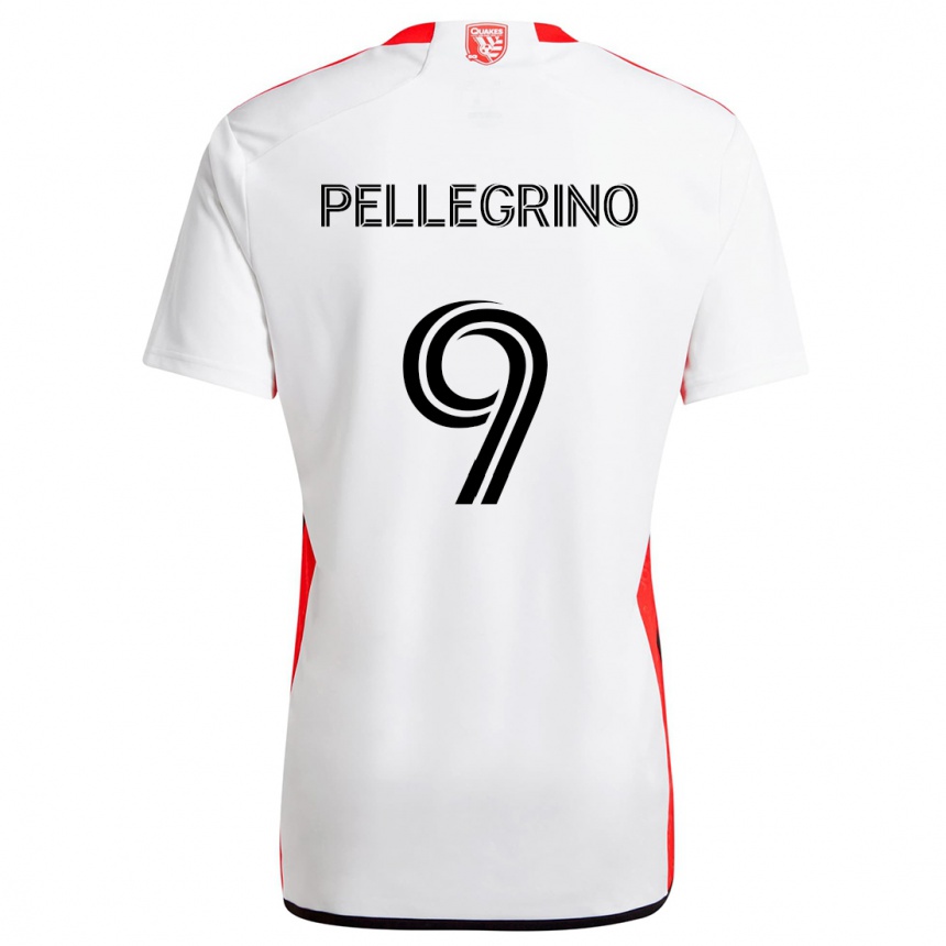 Enfant Football Maillot Amahl Pellegrino #9 Blanc Rouge Tenues Extérieur 2024/25 Canada