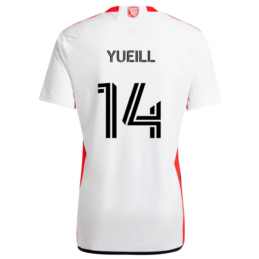 Kids Football Jackson Yueill #14 White Red Away Jersey 2024/25 T-Shirt Canada