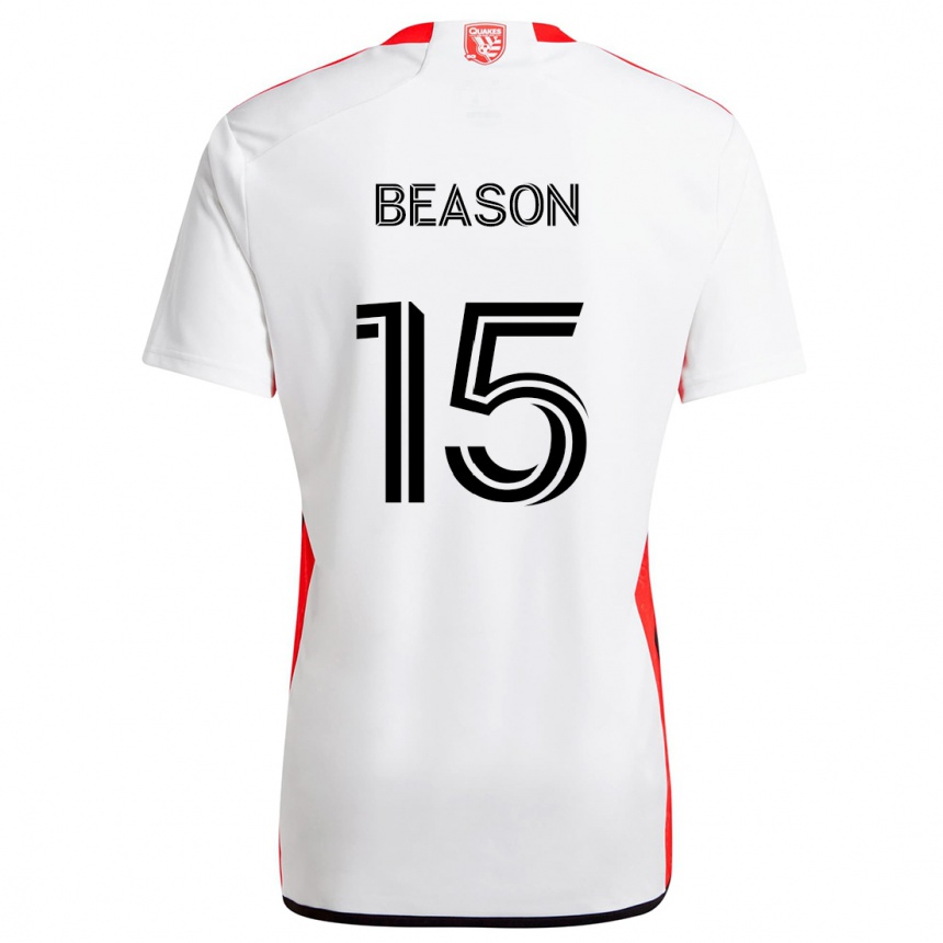 Kids Football Tanner Beason #15 White Red Away Jersey 2024/25 T-Shirt Canada