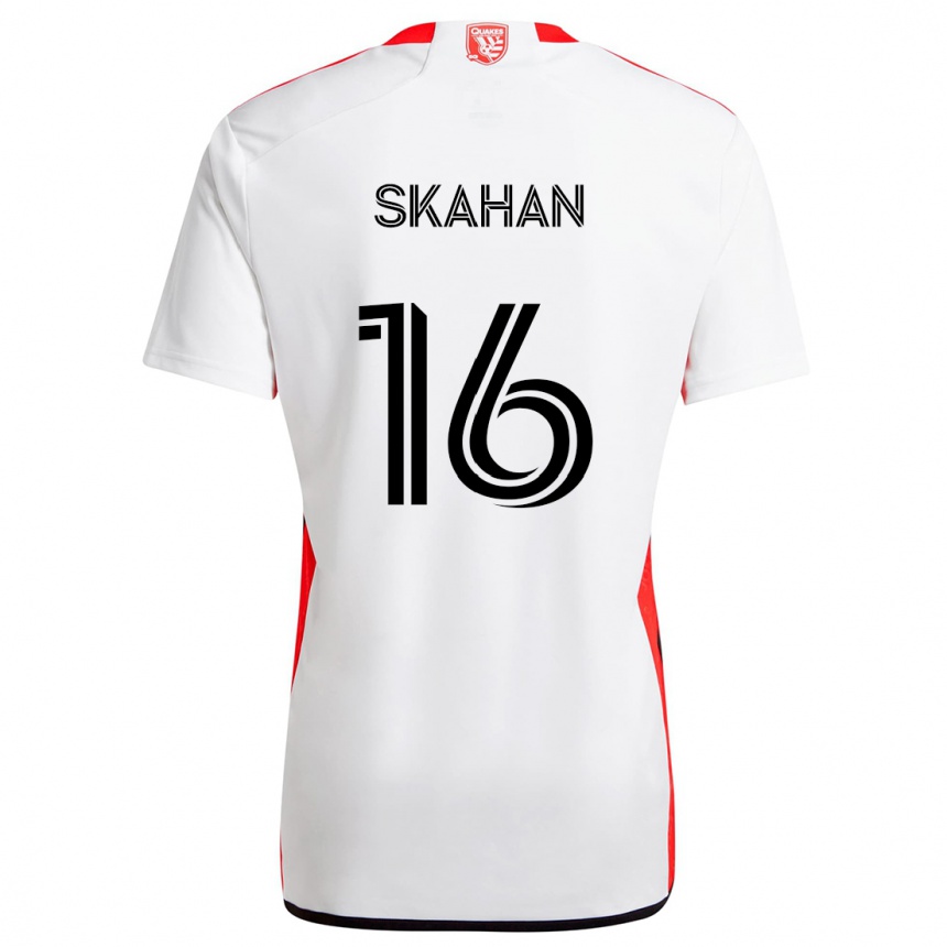 Kids Football Jack Skahan #16 White Red Away Jersey 2024/25 T-Shirt Canada