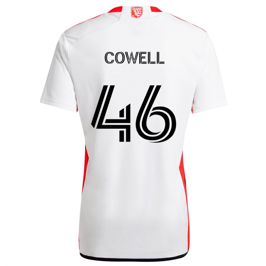 Kids Football Chance Cowell #46 White Red Away Jersey 2024/25 T-Shirt Canada