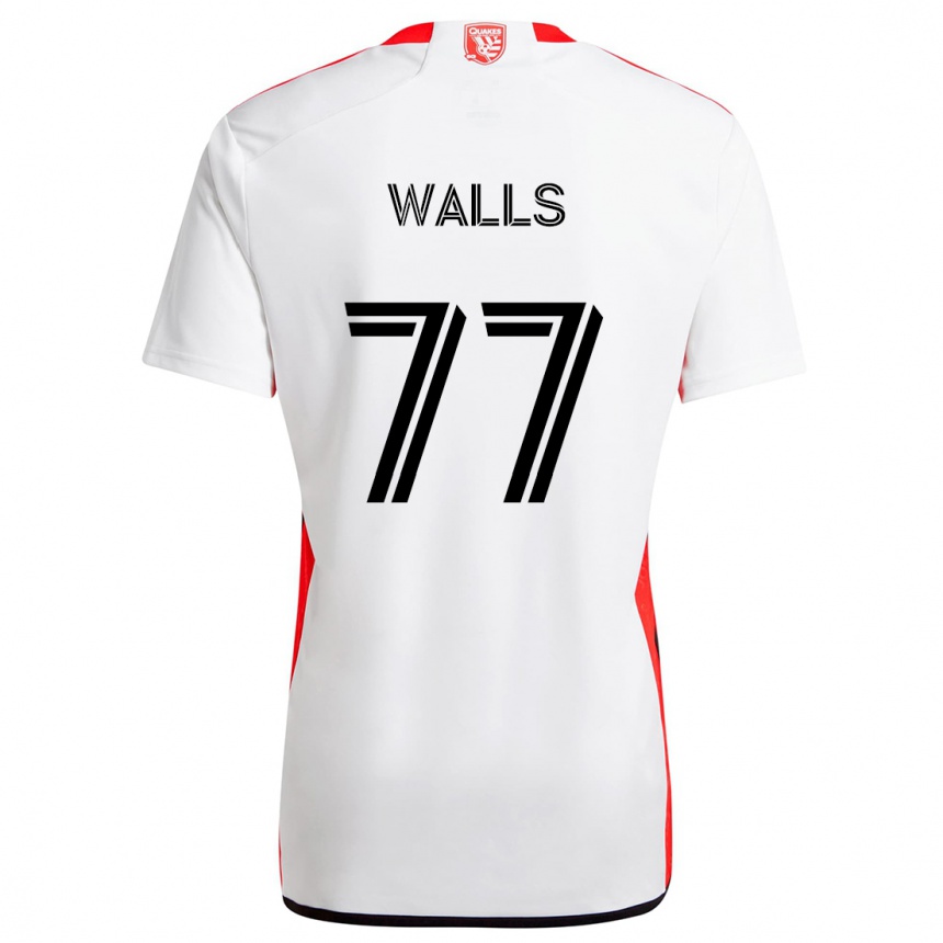 Kids Football Casey Walls #77 White Red Away Jersey 2024/25 T-Shirt Canada