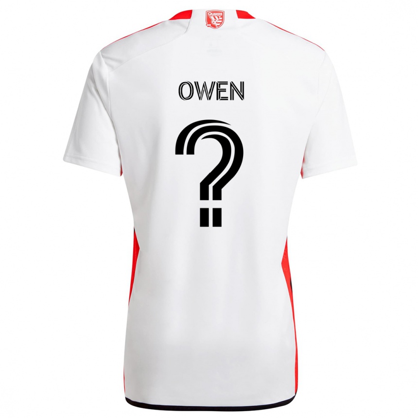 Kids Football Connor Owen #0 White Red Away Jersey 2024/25 T-Shirt Canada