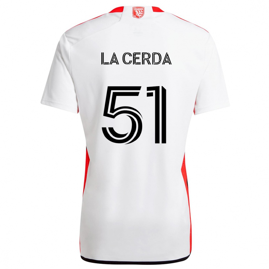 Kids Football Eric De La Cerda #51 White Red Away Jersey 2024/25 T-Shirt Canada