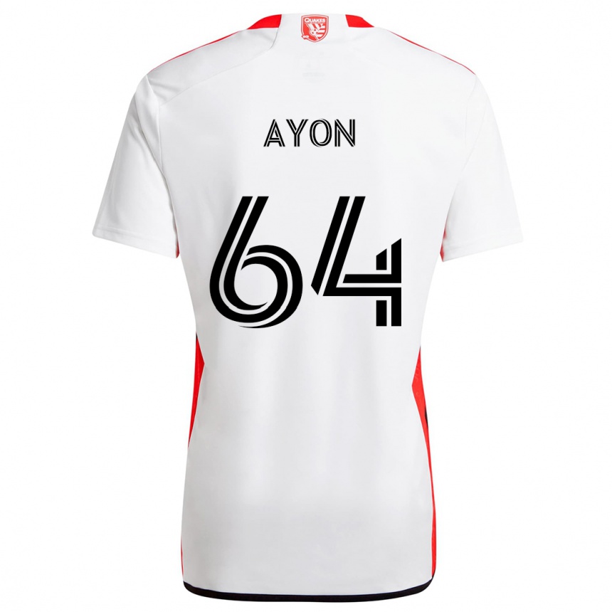 Kids Football Jerry Ayon #64 White Red Away Jersey 2024/25 T-Shirt Canada