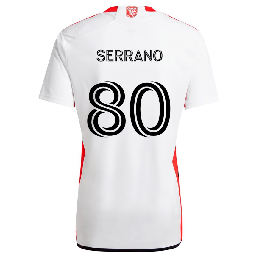 Kids Football David Serrano #80 White Red Away Jersey 2024/25 T-Shirt Canada