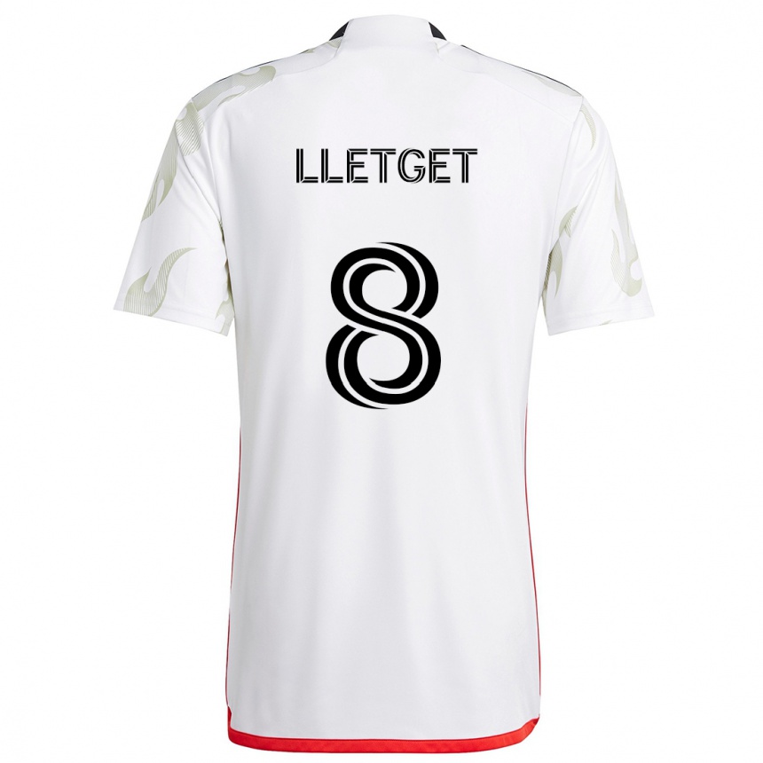 Kids Football Sebastian Lletget #8 White Red Black Away Jersey 2024/25 T-Shirt Canada