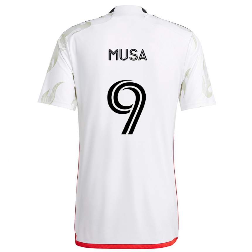 Kids Football Petar Musa #9 White Red Black Away Jersey 2024/25 T-Shirt Canada