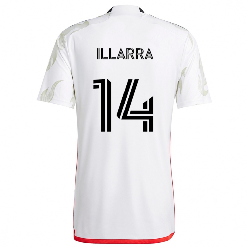 Kids Football Asier Illarramendi #14 White Red Black Away Jersey 2024/25 T-Shirt Canada